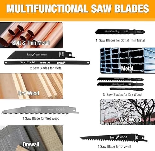 8-In-1 Multi Blades Eller Gördü, Drywall Cutter Saw. Hacksaw. Uzun Blade Elleri Gördü, Jab Saw, Sürekli Duvarı kesmek için, Sheetrock, Wood, Metel, Plastic, Plywood. Çabuk Değiştirme Mehanizmi.