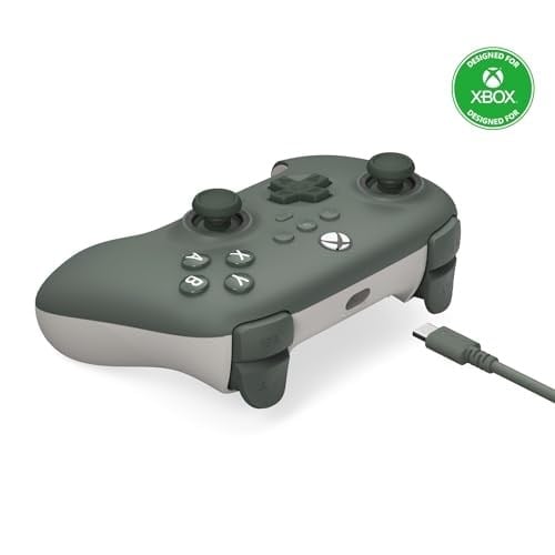 8Bitdo Xbox, RGB Lighting Fire Ring ve Hall Effect Joysticks için Ultimate C Kablolu Denetleyici, Xbox Series X |S, Xbox One, Windows 10/11 - Resmi Olarak Lisanslı (Koyu Yeşil)