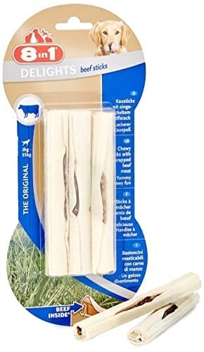 8in1 Delights Beef Sticks Sığır Etli Çiğneme Çubukları, 75 gr Köpek Ödülü