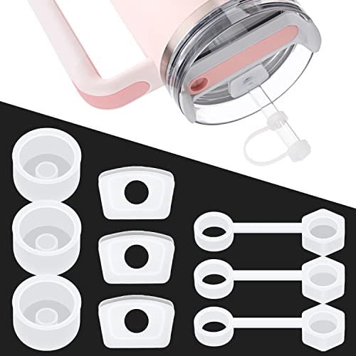 9 adet dökülmeye dayanıklı tıpa silikon Stanley Kupası 2.0 40oz/30oz Tumbler sızdırmaz su şişesi sızdırmazlık aksesuarları yuvarlak üst sızdırmaz stoper fiş ve kare kapak anti-sızıntı tıpa ve saman