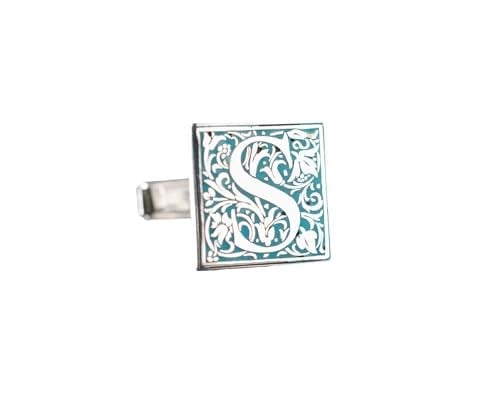 925 Ayar Gümüş Kişiye Özel Kol Düğmesi – Harf Yazılı, El Yapımı Silver Cufflinks, Erkek Hediye, Damat Kol Düğmesi