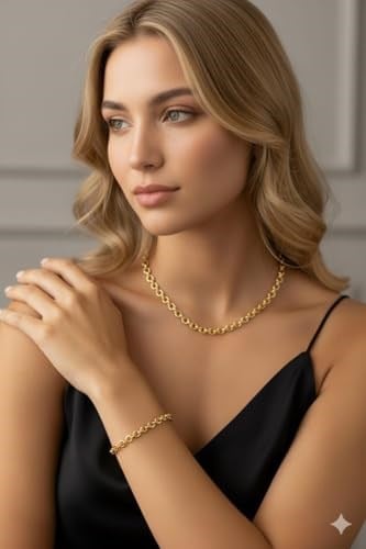 925 Ayar Papatya Silver 6 mm doç zincir kolye bileklik set.rose.gold.rodaj