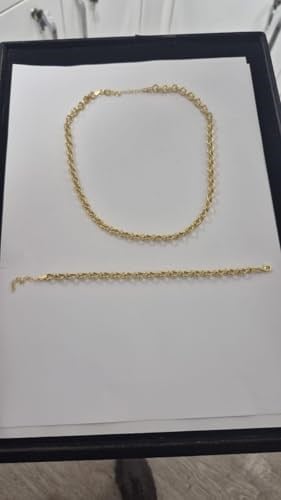 925 Ayar Papatya Silver 6 mm doç zincir kolye bileklik set.rose.gold.rodaj