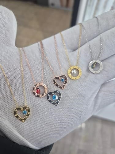 925 Ayar Papatya Silver Altın Modeli Kalp Kolye.rose.gold.rodaj