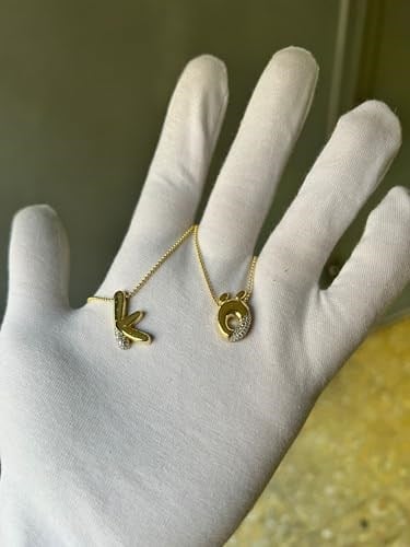 925 ayar papatya silver harf kolye.rose.gold.rodaj