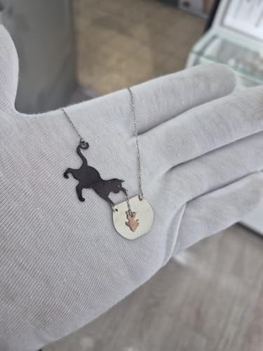 925 Ayar Papatya Silver isimli kedi kolye.rose.gold.rodaj
