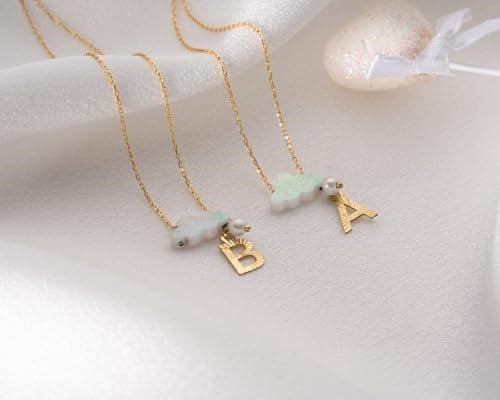 925 Ayar Papatya silver kişiye özel harfli bulut kolye.bulut kolye.rose.gold.rodaj