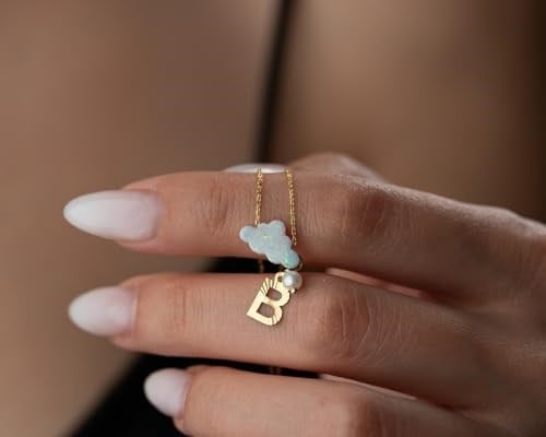925 Ayar Papatya silver kişiye özel harfli bulut kolye.bulut kolye.rose.gold.rodaj