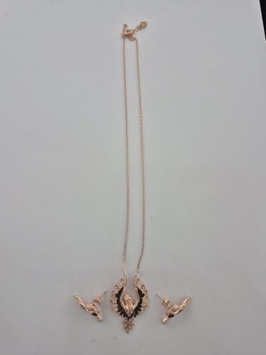 925 ayar papatya silver melek kolye.rose.gold