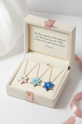 925 Ayar Papatya Silver Opal Lotus Kolye.rose.gold.rodaj