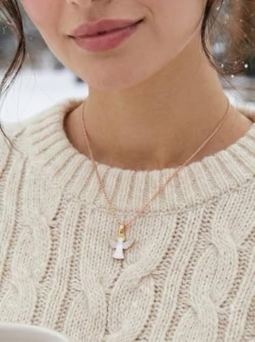 925 Ayar Papatya Silver Yılbaşı Özel Melek Kolye.rose.gold.rodaj