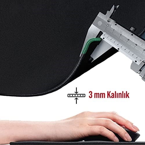 [9Q-Y67Q-KW42] Klasse Classic Mouse Pad, Dikişli Kenar, Kaymaz Taban, Büyük Boy Pürüzsüz Yüzey, Baskısız Ofis Tipi Masa Koruyucu, Ergonomik Mouse Ped (90x40 cm - XX La - Seçenekler: 70x30 cm, 90x40 cm