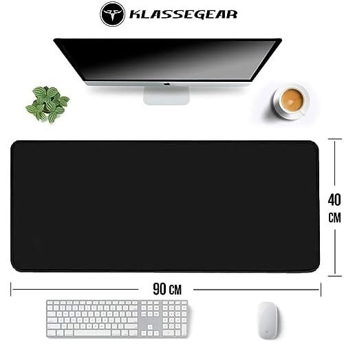 [9Q-Y67Q-KW42] Klasse Classic Mouse Pad, Dikişli Kenar, Kaymaz Taban, Büyük Boy Pürüzsüz Yüzey, Baskısız Ofis Tipi Masa Koruyucu, Ergonomik Mouse Ped (90x40 cm - XX La - Seçenekler: 70x30 cm, 90x40 cm