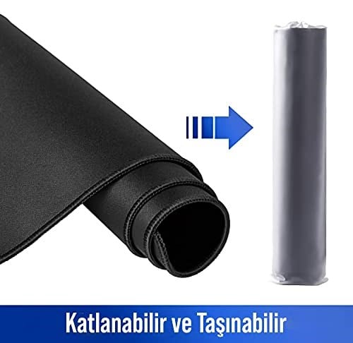 [9Q-Y67Q-KW42] Klasse Classic Mouse Pad, Dikişli Kenar, Kaymaz Taban, Büyük Boy Pürüzsüz Yüzey, Baskısız Ofis Tipi Masa Koruyucu, Ergonomik Mouse Ped (90x40 cm - XX La - Seçenekler: 70x30 cm, 90x40 cm
