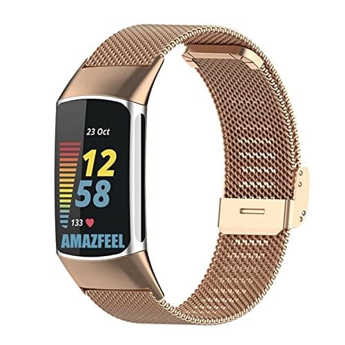 Abanen Fitbit Charge 5 için Paslanmaz Çelik Örgü Bant, Hızlı Çıkarılan Metal Ayarlanabilir Kadın ve Erkek Bileklik Kayışı Fitbit Charge 5 Gelişmiş Takip Cihazı ile Uyumlu
