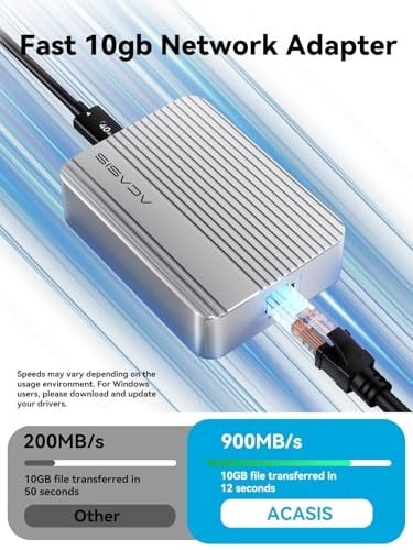 ACASIS USBden Ethernet Adaptörüne, 1Gbps USB 3.0dan RJ45e Gigabit Ethernet LAN Ağ Adaptörü, MacBook Pro/Air için Alüminyum Taşınabilir USB 3.0 Adaptörü, iPhone 15 Pro/Max/Dell XPS, iPad Pro 2018 ve
