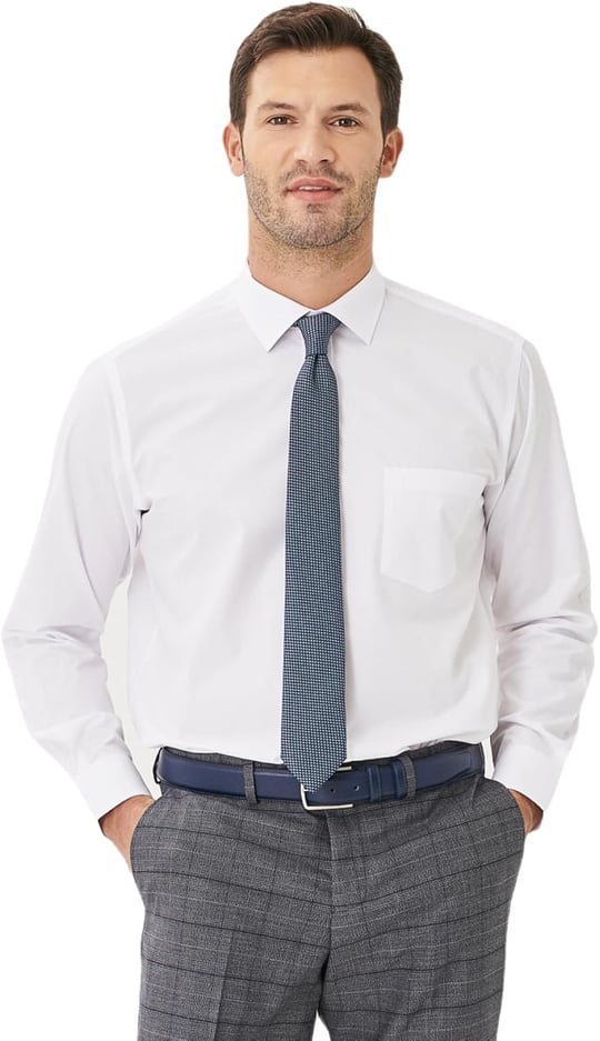 AC&Co / Altınyıldız Classics Kolay Ütülenebilir Comfort Fit Geniş Kesim Klasik Yaka Gömlek, Renk Beyaz, Beden XXL