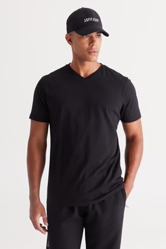 AC&Co/Altınyıldız Classics 2li Slim Fit Dar Kesim V Yaka%100 Pamuk Tişört