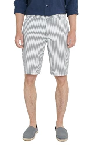 AC&Co/Altınyıldız Classics Comfort Fit Rahat Kesim%100 Pamuk Çizgili Yan Cep Şort