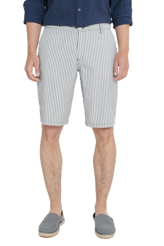 AC&Co/Altınyıldız Classics Comfort Fit Rahat Kesim%100 Pamuk Çizgili Yan Cep Şort