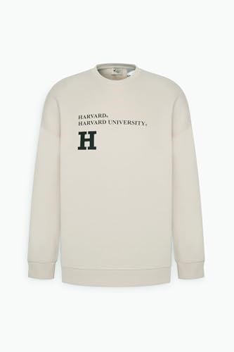 AC&Co/Altınyıldız Classics Oversize Fit Bol Kesim Harvard Lisanslı 3 İplik Pamuklu Bisiklet Yaka Sweatshirt