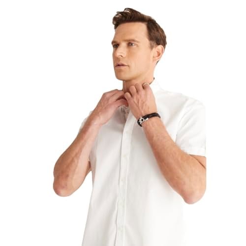 AC&Co/Altınyıldız Classics Slim Fit Dar Kesim Düğmeli Yaka Pamuklu Keten Gömlek Regular fit Erkek,Dokuma Yetişkin