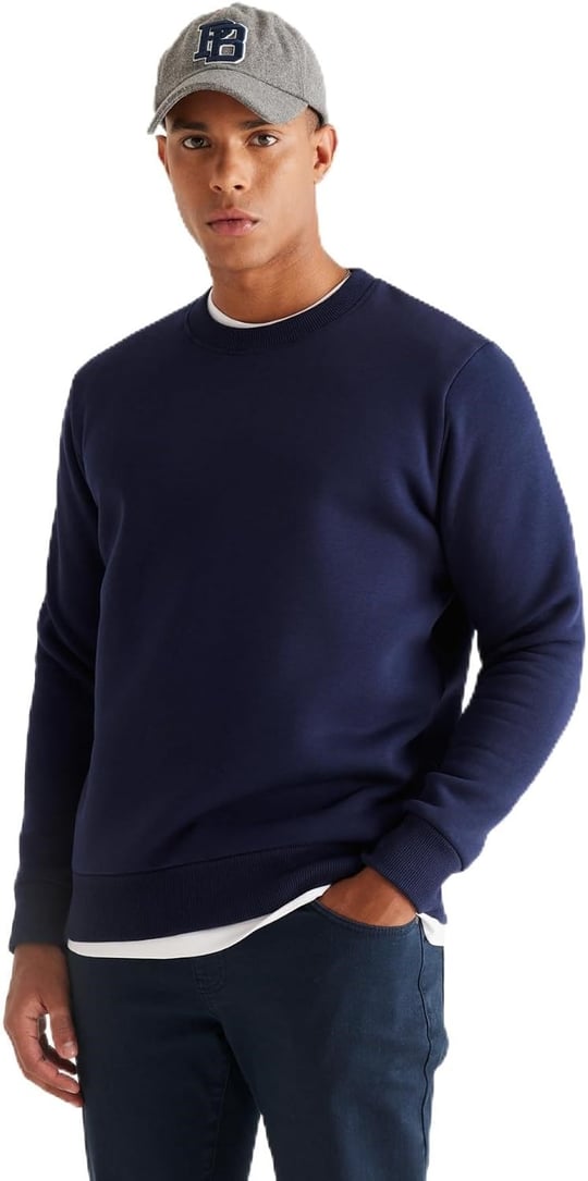 AC&Co/Altınyıldız Classics Standart Fit Normal Kesim İçi Polarlı Bisiklet Yaka Sweatshirt