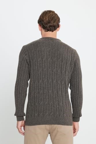 AC&Co/Altınyıldız Classics Standart Fit Normal Kesim Bisiklet Yaka Jakarlı Triko Kazak