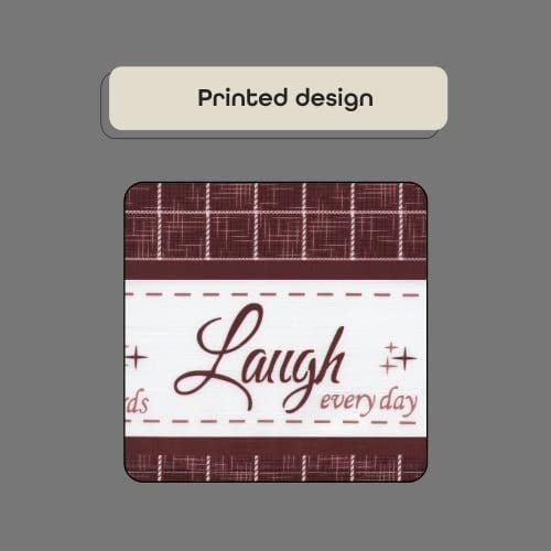 Achim Home Furnishings Live, Love, Laugh - Baskılı Kat & Kısa Perde Seti - 58x36 - Bordo