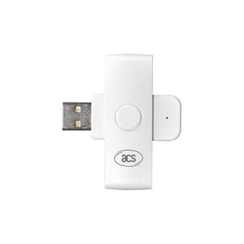 ACS ACR39U-N1 PocketMate II, USB çip kart okuyucu, akıllı kart okuyucu, küçük katlanabilir (beyaz)