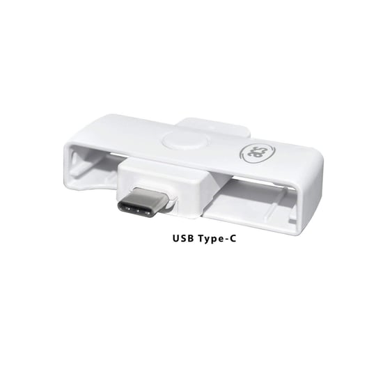 ACS ACR39U-NF II USB-C PocketMate kart okuyucu, eID akıllı kart kompakt Tip-C, beyaz