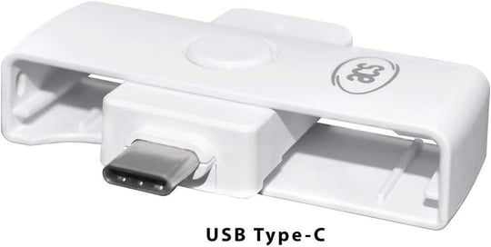 ACS ACR39U-NF II USB-C PocketMate kart okuyucu, eID akıllı kart kompakt Tip-C, beyaz