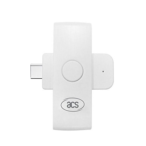 ACS ACR39U-NF II USB-C PocketMate kart okuyucu, eID akıllı kart kompakt Tip-C, beyaz