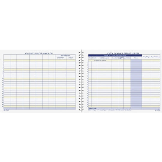Adams Kontrol Ödeme ve Depozito Kayıtı, 20 cm x 28 cm, 44 Sayfa (AFR60), Beyaz