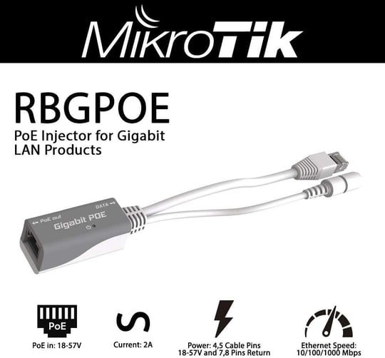 Adaptör Poe Pasif MIKROTIK GPOE Gigabit/Tutucu 9-48 V RBGPOE