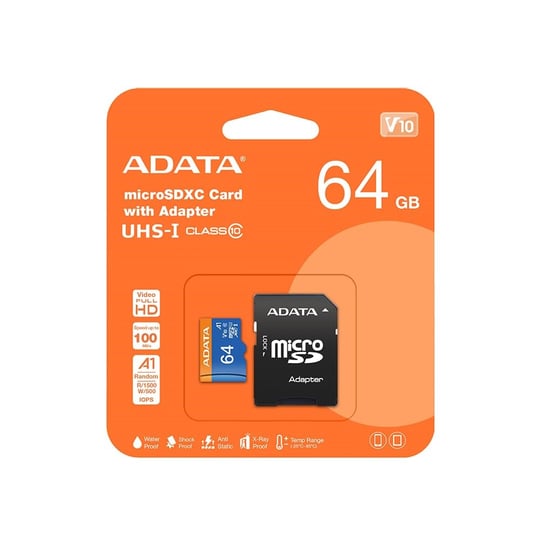 ADATA SD MicroSD Card 64GB SDXC (UHS-I Class 10) Ada Perakende - Seçenekler: 64 GB, 256 GB