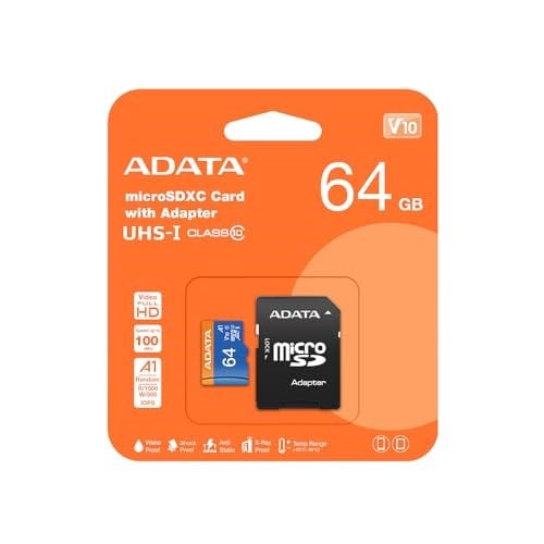 ADATA SD MicroSD Card 64GB SDXC (UHS-I Class 10) Ada Perakende - Seçenekler: 64 GB, 256 GB