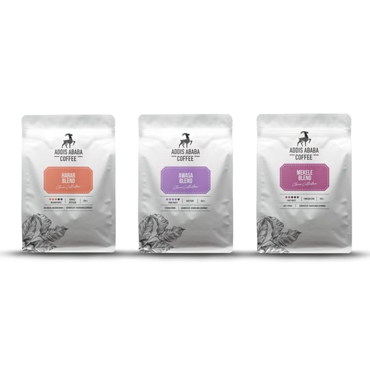 Addis Ababa Coffee - Etiyopya 3lü Kahve Deneme Seti 750 Gr. (Moka Pot)