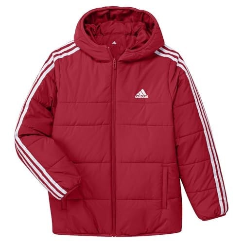 adidas 3-Stripes Padded Jacket Kids, Better Scarlet, 7-8 Yaş