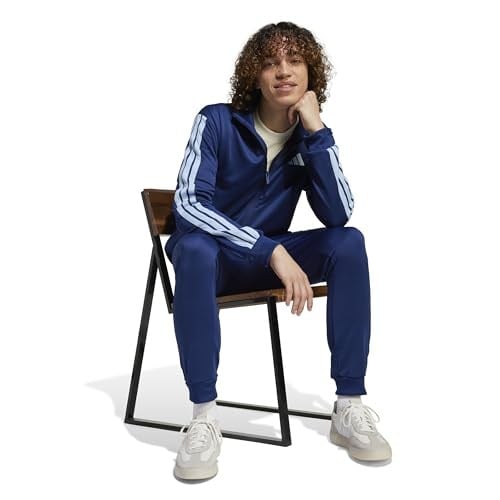 adidas M 3S FT TT TS Eşofman Takımı Mavi JI8873 Mavi XS