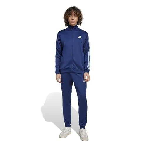 adidas M 3S FT TT TS Eşofman Takımı Mavi JI8873 Mavi XS
