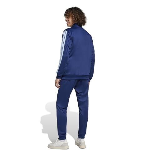 adidas M 3S FT TT TS Eşofman Takımı Mavi JI8873 Mavi XS