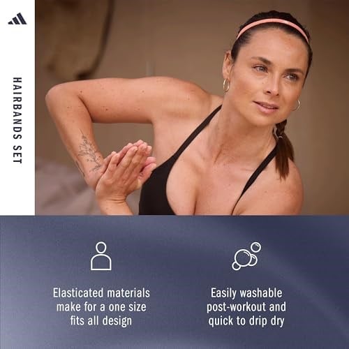 adidas Üniseks Yetişkin Gri, Coral Fusion, Shadow Navy Saç Bantları | Likradan elastik saç lastikleri, kaymaz silikon şeritli. Antrenman ve spor için ideal aksesuar. Standart beden.
