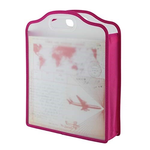 Advantus Storage Studios Genişletilebilir kağıt folyo tutucu, plastik, pembe/beyaz, büyük