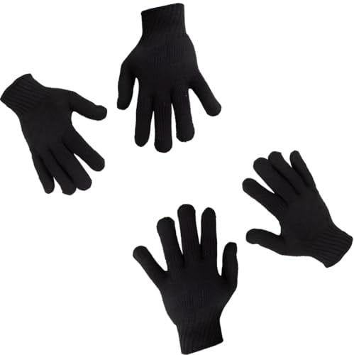 AEE® 2 Çift Kışlık Eldiven – Unisex Örme Siyah Eldiven | Erkek Kadın Eldiven | Sıcak Tutan Yumuşak Kumaş, Günlük ve Outdoor Kullanım İçin