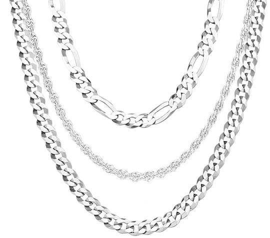 AEE 3lü Erkek Kolye Seti Gümüş Paslanmaz Çelik Burgulu Şavin Kuşgozü Ezme Zincir