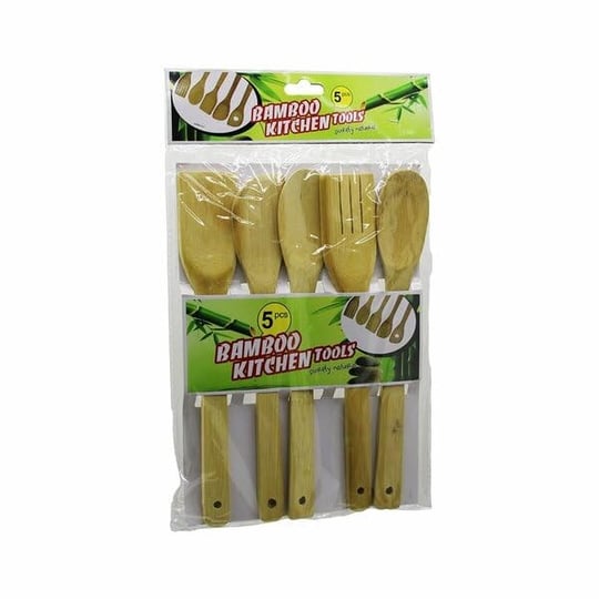 AEE® 5li Büyük Boy Doğal Bambu Kaşık Spatula Mutfak Tahta Kaşık Seti 30cm