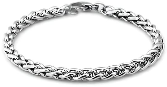 AEE® Erkek Çelik Bileklik Paslanmaz Gümüş Renk İç İçe Geçmeli Burgulu Chavin Angelus Unisex (20 cm-4mm)