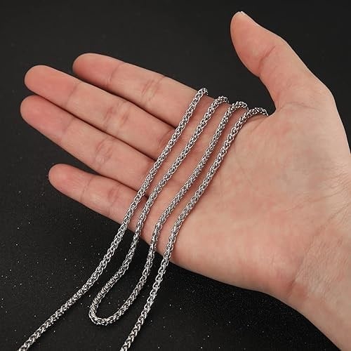 AEE® Erkek Çelik Zincir Kolye Gümüş Renk Chavin Angelus Lufigo Unisex Kadın Kolye