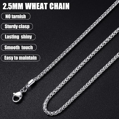 AEE® Erkek Çelik Zincir Kolye Gümüş Renk Chavin Angelus Lufigo Unisex Kadın Kolye